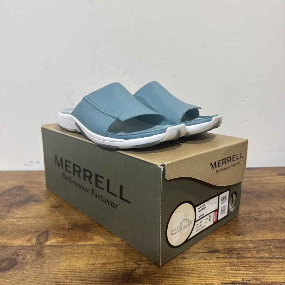 Merrell Women's 8 Ohana Aqua Blue Slide Sandals Star Fish Rare